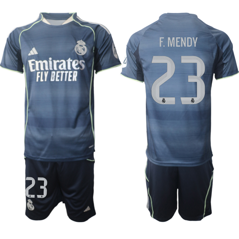 Men 2025-2026 Club Real Madrid away Blue #23 Soccer Jersey->real madrid jersey->Soccer Club Jersey